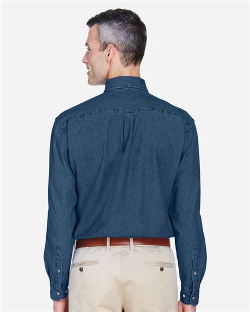Harriton Men's Tall Denim Shirt thumbnail 5