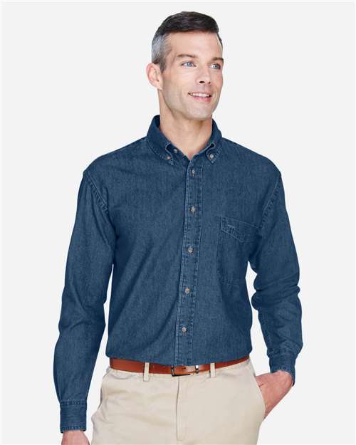 Harriton Men's Tall Denim Shirt thumbnail 2