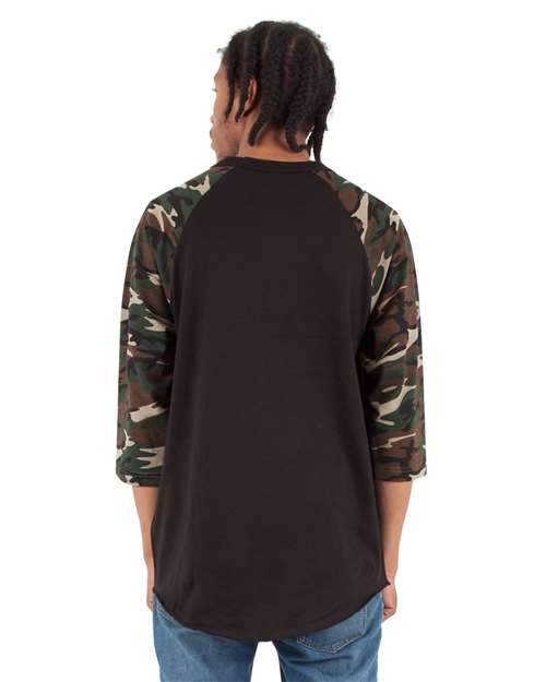 Shaka Wear Unisex Camo Raglan Tee thumbnail 3