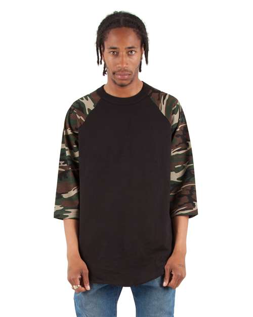 Shaka Wear Unisex Camo Raglan Tee thumbnail 2