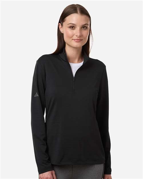Adidas Women's Textured Stripe Quarter-Zip Pullover thumbnail 2