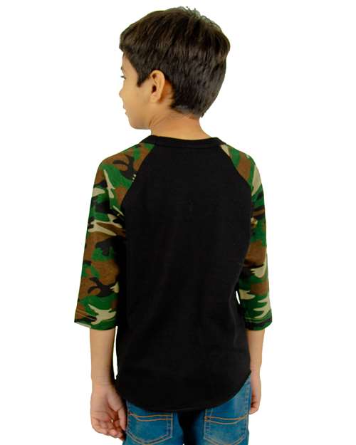 Shaka Wear Youth Camo Raglan Tee thumbnail 3
