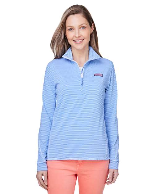vineyard vines Women's Microstripe Sankaty Half-Zip Pullover thumbnail 2