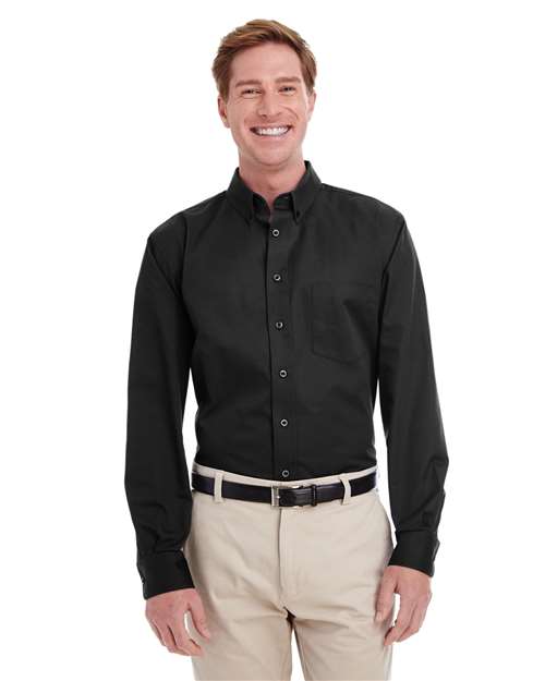 Harriton Men's Foundation Cotton Twill Dress Shirt with Teflon thumbnail 2