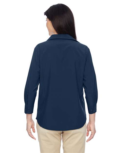 Harriton Women's Paradise Three-Quarter Pullover Sleeve Performance Shirt thumbnail 3