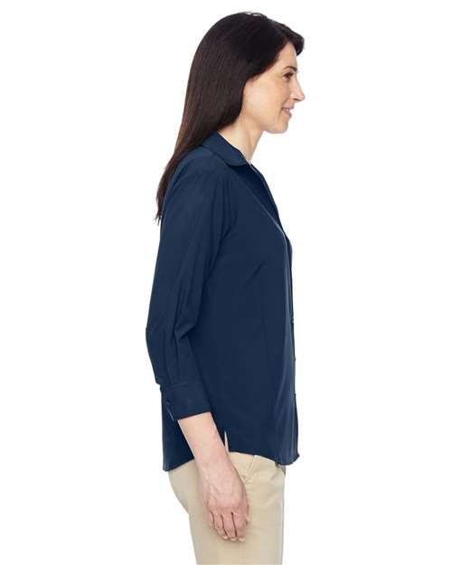 Harriton Women's Paradise Three-Quarter Pullover Sleeve Performance Shirt thumbnail 4