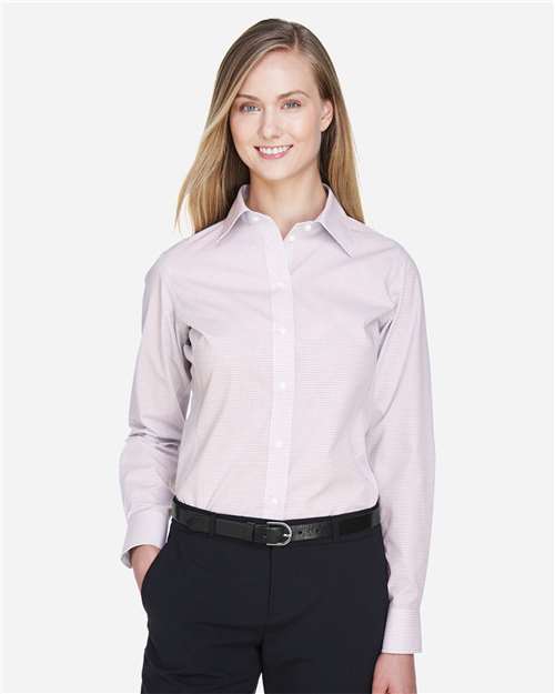 Devon & Jones Women's Crown Collection® Micro Tattersall Woven Dress Shirt thumbnail 2