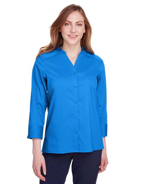 Devon & Jones Women's Crown Collection® Stretch Broadcloth Three-Quarter Sleeve Blouse thumbnail 2