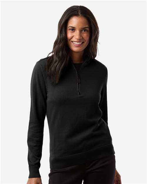 Devon & Jones Women's New Classics Quarter-Zip Sweater thumbnail 2
