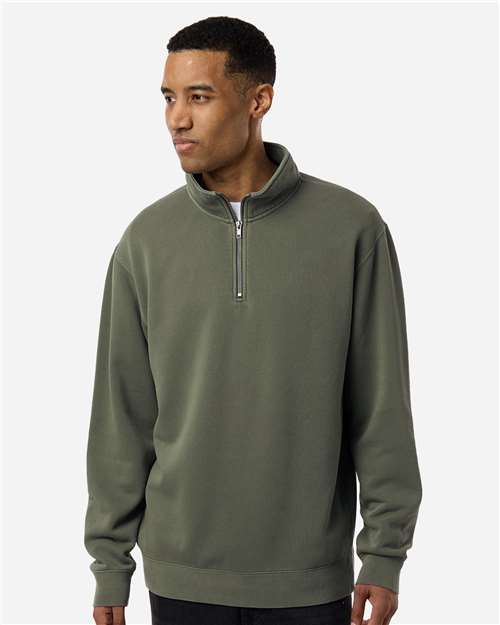 Independent Trading Co. Unisex Pigment-Dyed Quarter-Zip Pullover thumbnail 2