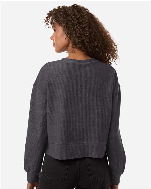 Boxercraft Women's Rib Knit Corded Boxy Crewneck Sweatshirt thumbnail 5