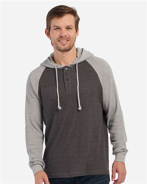 Boxercraft Unisex Waffle Knit Pullover Hooded Long Sleeve T-Shirt thumbnail 2