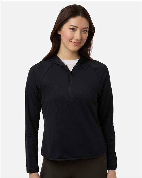 Team 365 Women's Qualify Quarter-Zip Hooded Pullover thumbnail 2