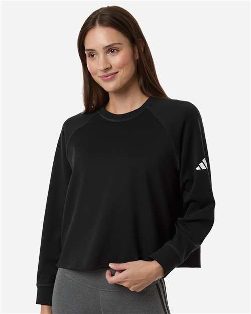 Adidas Women's Beyond Side-Snap Crewneck Sweatshirt thumbnail 2