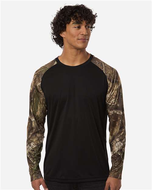 RealTree Unisex Realtree® Performance Colorblocked Long Sleeve T-Shirt thumbnail 2