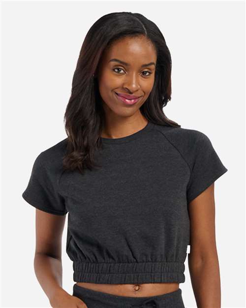 Boxercraft Women's French Terry Short Sleeve Cropped Crewneck Sweatshirt thumbnail 2