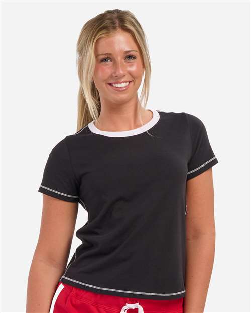 Boxercraft Women's Contrast Stitch Baby Tee thumbnail 2