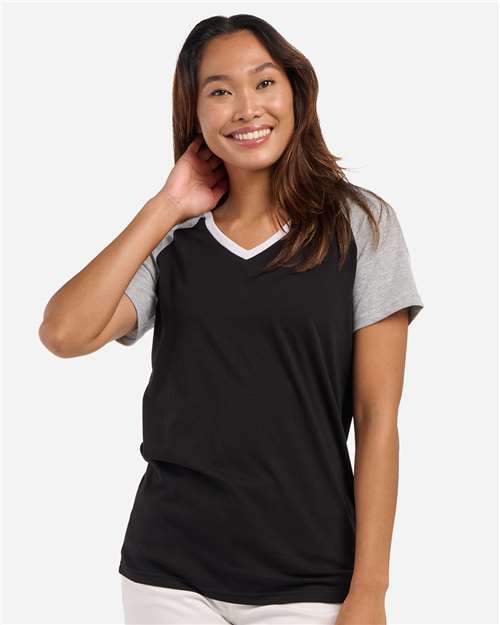 Boxercraft Women's Colorblocked V-Neck T-Shirt thumbnail 2