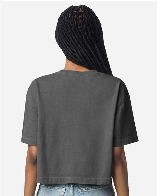 American Apparel Women's Heavyweight Cotton Garment-Dyed Boxy Cropped Tee thumbnail 5