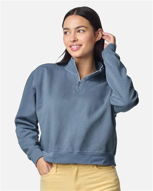 Comfort Colors Women's Garment-Dyed Mid-Length Quarter-Zip Sweatshirt thumbnail 2
