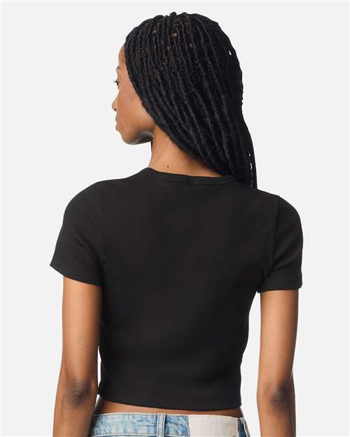 American Apparel Women's Baby Rib Fitted Cropped Tee thumbnail 5