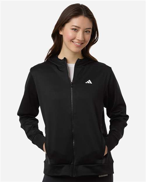 Adidas Women's Game & Go Fleece Full-Zip Hooded Sweatshirt thumbnail 2