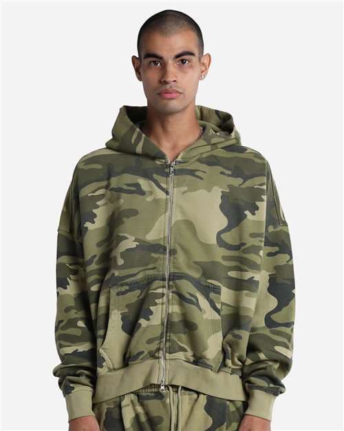 Shaka Wear Unisex Garment-Dyed Cropped Full-Zip Hoodie Sweatshirt thumbnail 2