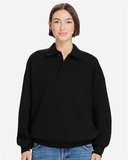 Lane Seven Unisex Element Polo Collar Crewneck Sweatshirt - Image 1