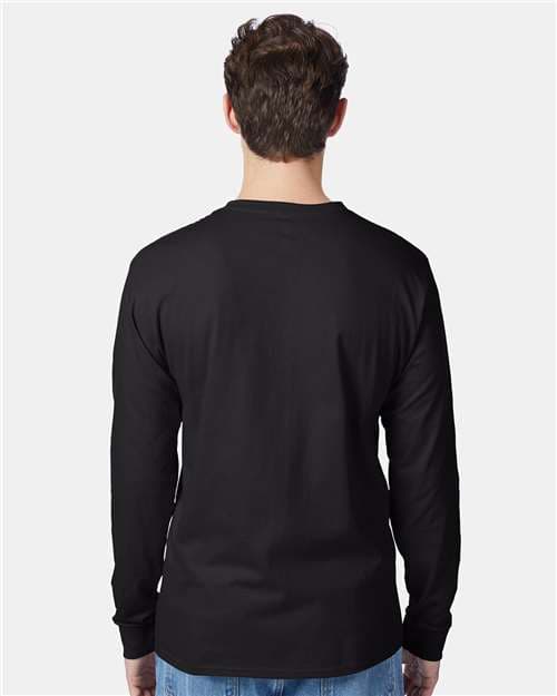 Hanes Unisex Authentic Long Sleeve Pocket T-Shirt thumbnail 5