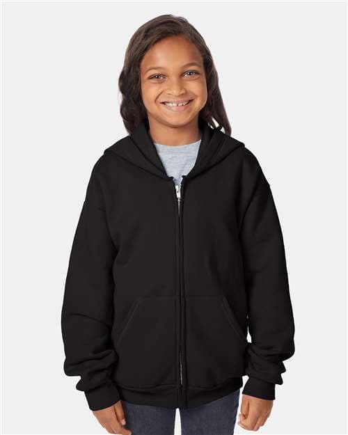 Hanes Youth EcoSmart® Full-Zip Hooded Sweatshirt thumbnail 2