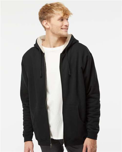 Independent Trading Co. Men's Sherpa-Lined Full-Zip Hooded Sweatshirt thumbnail 2