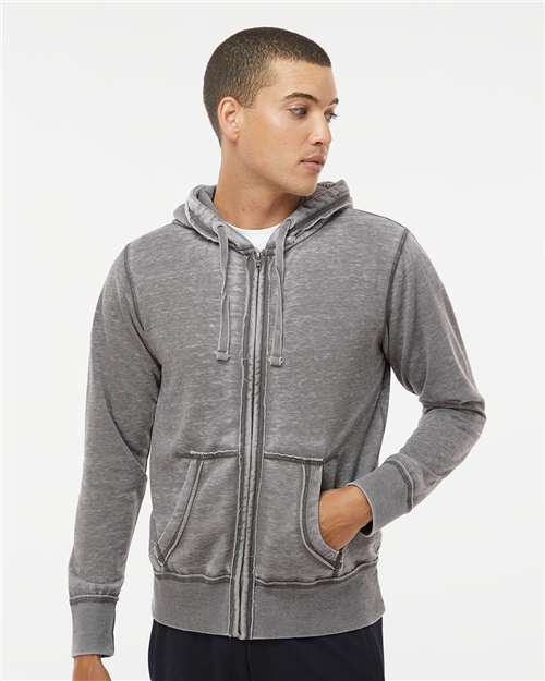 J. America Men's Vintage Zen Fleece Full-Zip Hooded Sweatshirt thumbnail 2