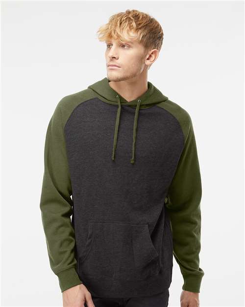 Independent Trading Co. Unisex Raglan Hooded Sweatshirt thumbnail 2