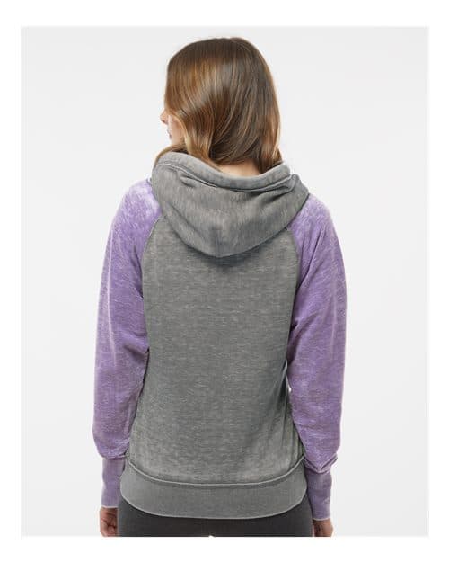 J. America Women's Zen Fleece Raglan Hooded Sweatshirt thumbnail 5
