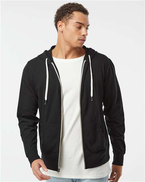 Independent Trading Co. Unisex Heathered French Terry Full-Zip Hooded Sweatshirt thumbnail 2
