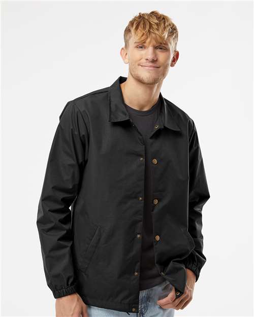 Independent Trading Co. Men's Water-Resistant Windbreaker Coach’s Jacket thumbnail 2