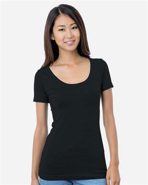 Bayside Women's USA-Made Scoop Neck T-Shirt (3405) thumbnail 2