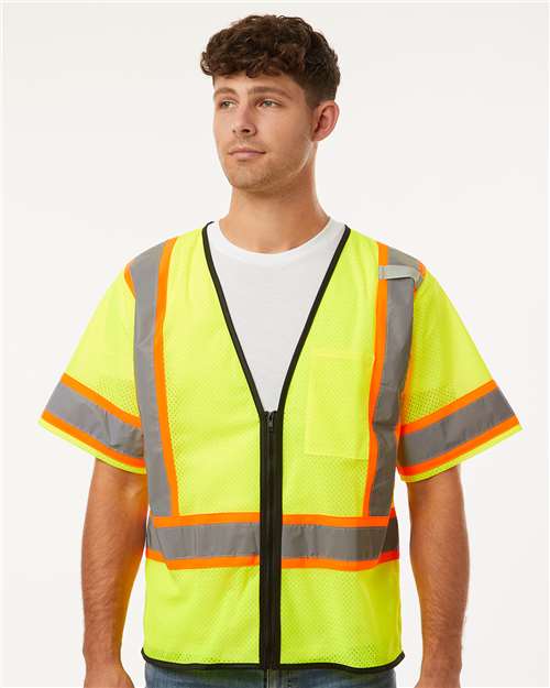 Kishigo Unisex Class 3 Mesh Zippered Vest thumbnail 2