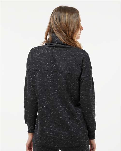 J. America Women’s Mélange Fleece Cowl Neck Sweatshirt thumbnail 5