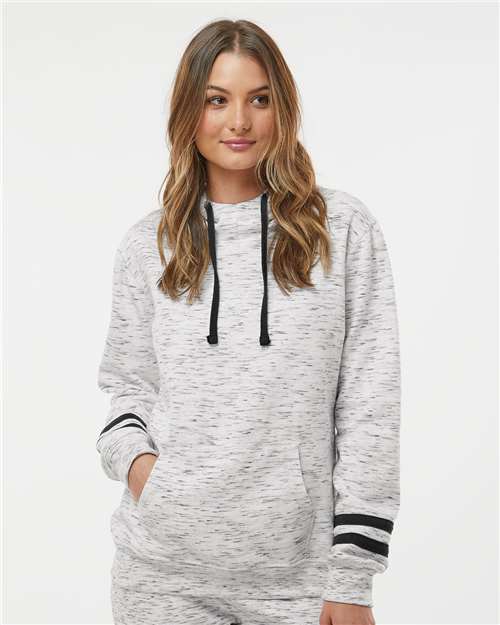 J. America Women’s Mélange Fleece Striped-Sleeve Hooded Sweatshirt thumbnail 2