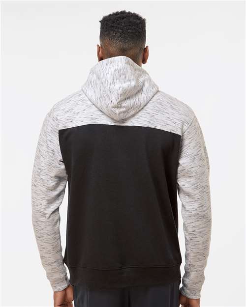 J. America Men's Mélange Fleece Colorblocked Hooded Sweatshirt thumbnail 5