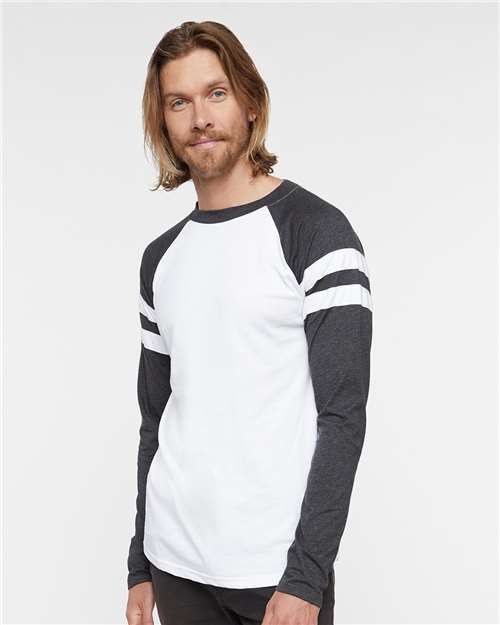 LAT Unisex Fine Jersey Mash Up Long Sleeve Tee thumbnail 2