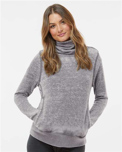 J. America Women’s Zen Fleece Cowl Neck Sweatshirt thumbnail 2
