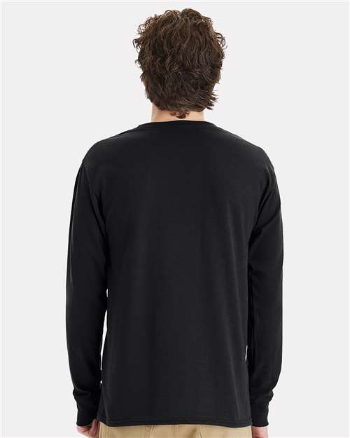 Hanes Unisex Workwear Long Sleeve Pocket T-Shirt thumbnail 5