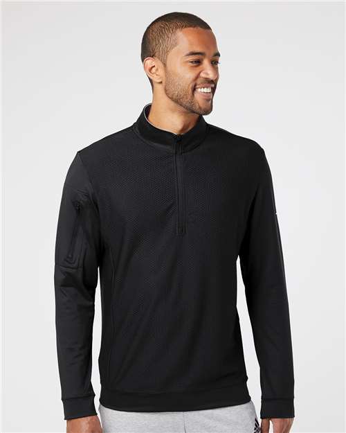 Adidas Men's Textured Quarter-Zip Pullover thumbnail 2