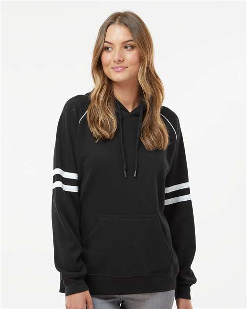 J. America Women's Varsity Fleece Piped Hooded Sweatshirt thumbnail 2