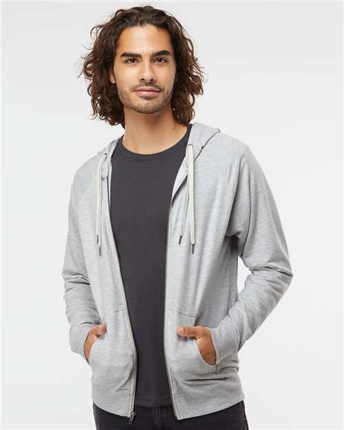 Independent Trading Co. Unisex Icon Lightweight Loopback Terry Full-Zip Hooded Sweatshirt thumbnail 2