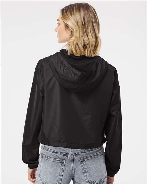 Independent Trading Co. Women's Lightweight Quarter-Zip Pullover Crop Windbreaker thumbnail 5