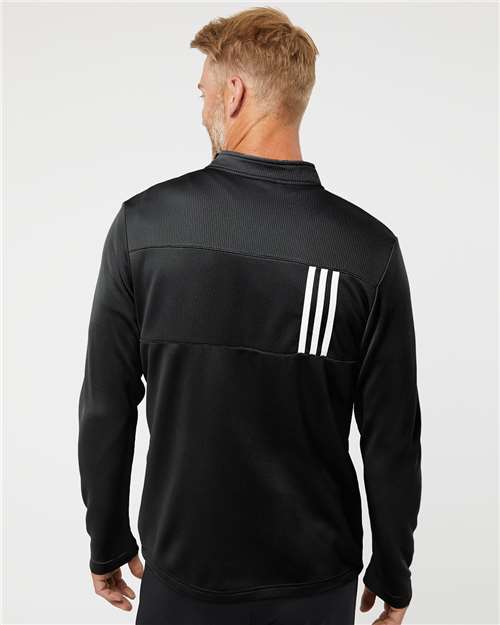 Adidas Men's 3-Stripes Double-Knit Quarter-Zip Pullover thumbnail 5