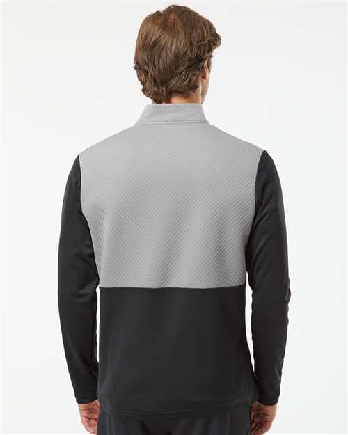 Adidas Men's Textured Mixed Media Quarter-Zip Pullover thumbnail 5